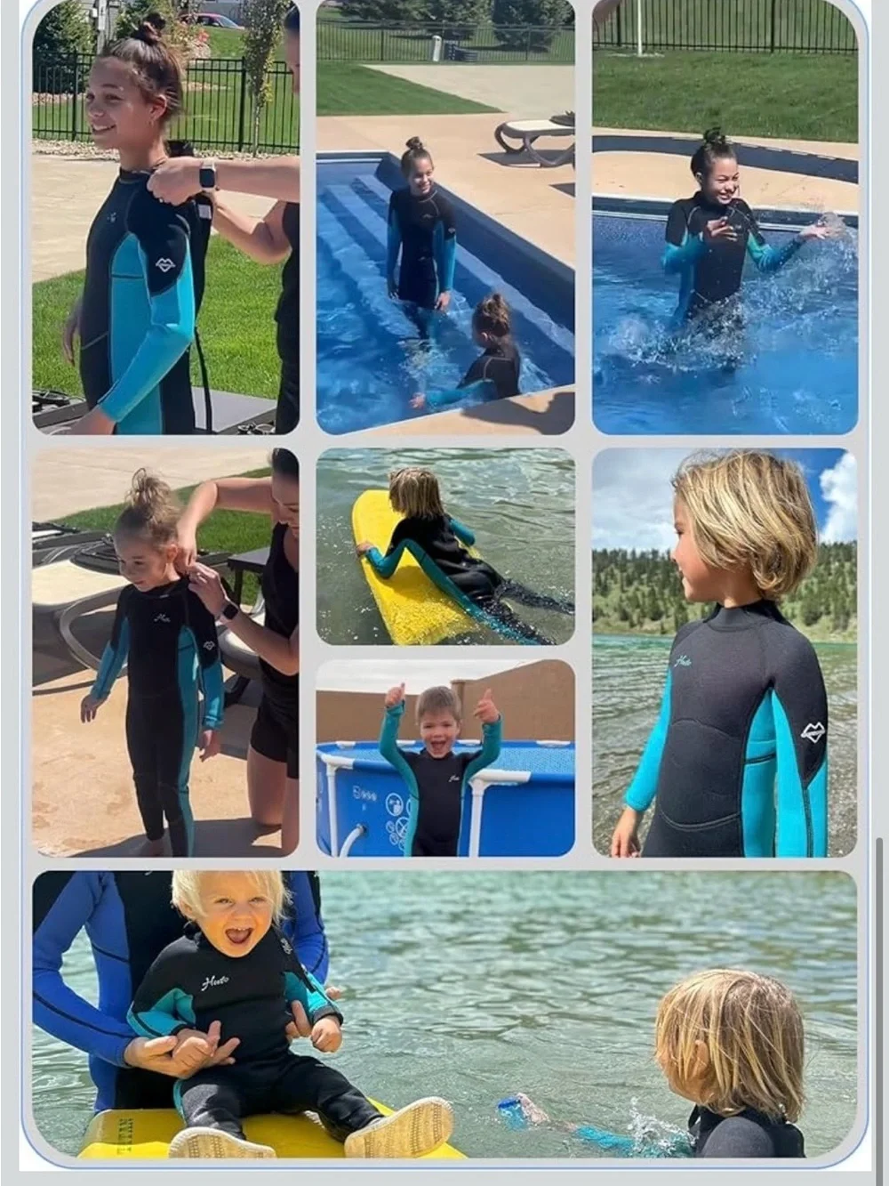 Hevto Wetsuits Kids 3/2mm Neoprene Full Wet Suit Thermal 1018/bb5-3